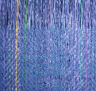 close up of the shawl on the loom